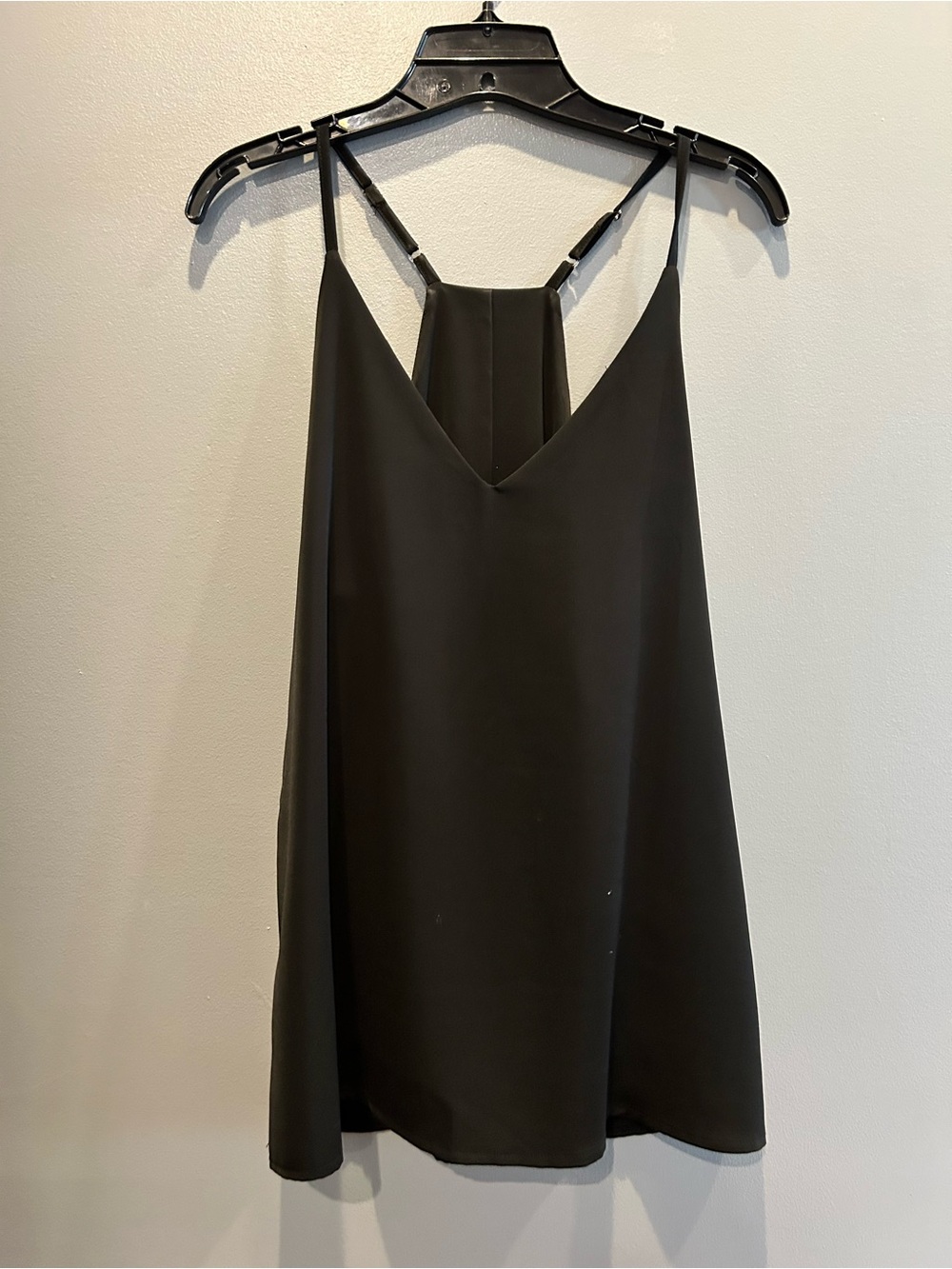 Womens Black V-Neck Strappy Tank Top